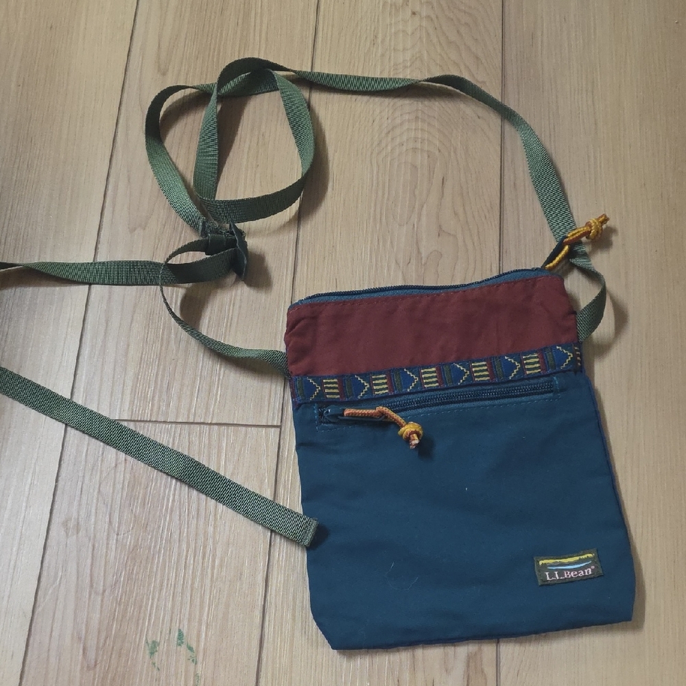 L.L. Bean Blue and Red Messenger Bag